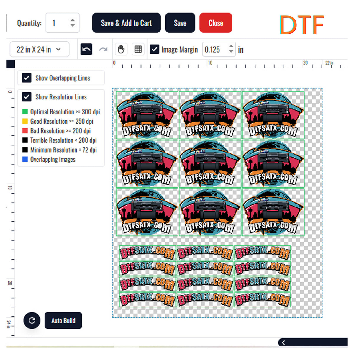 DTF Gang Sheet Builder