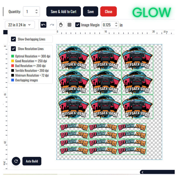 Glow DTF Gang Sheet Builder