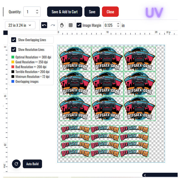 UV Sticker Gang Sheet Builder